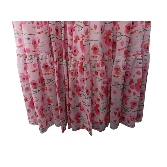New with Tags Mac Duggal Floral Maxi Dress Size 12 Pink Poppy Print Formal - Picture 5 of 16